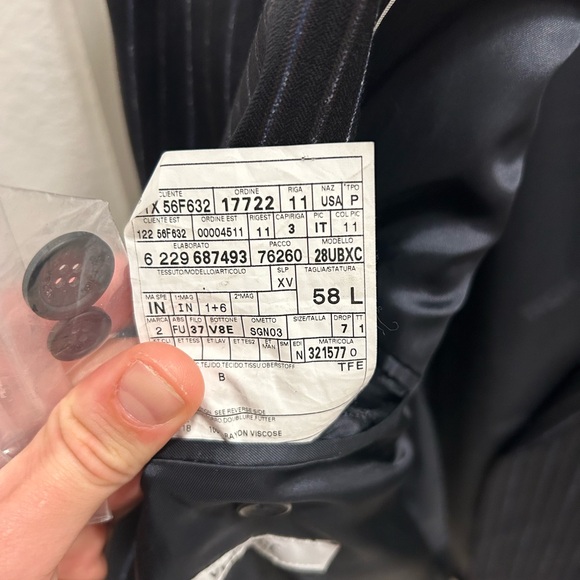 Versace Collection 2 Piece Pinstripe Double Breasted Suit Jacket Set 58 L / 48 L - Picture 7 of 13